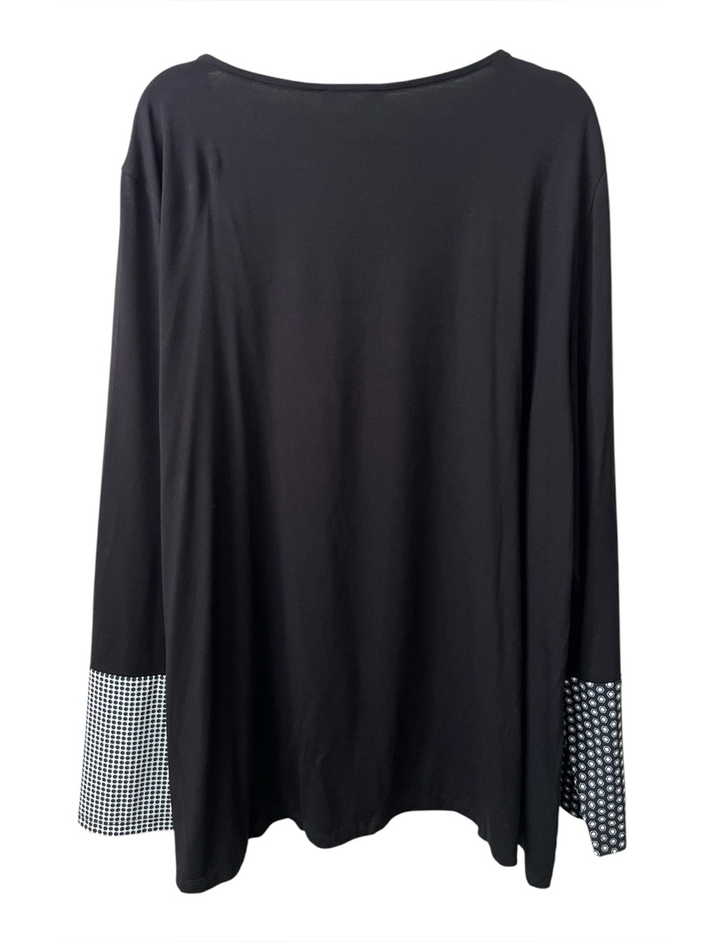 Alembika Tekbika Mono Dot Cuff Tunic Top Black White NWT Size 8 | US 20-22 - Picture 4 of 13